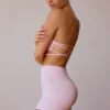 Cross-Back Bandeau Bra in Soft Pink