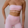 Cross-Back Bandeau Bra in Soft Pink