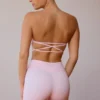Cross-Back Bandeau Bra in Soft Pink
