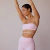Cross-Back Bandeau Bra in Soft Pink