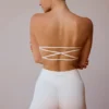 Cross-Back Bandeau Bra in Soft White