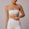 Cross-Back Bandeau Bra in Soft White