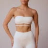 Cross-Back Bandeau Bra in Soft White