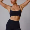 Cross-Back Sports Bra in Black