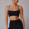 Cross-Back Sports Bra in Black