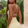 Cross-Back Tank Top in Lemon