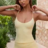 Cross-Back Tank Top in Lemon