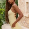 Cross-Back Tank Top in Lemon