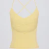 Cross-Back Tank Top in Lemon