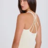 Crossback Longline Tank Top in Cream