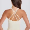Crossback Longline Tank Top in Cream