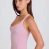 Crossback Longline Tank Top in Mauve