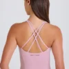 Crossback Longline Tank Top in Mauve