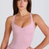 Crossback Longline Tank Top in Mauve