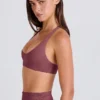Crossback V-Neck Sports Bra in Acai