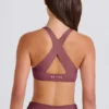 Crossback V-Neck Sports Bra in Acai