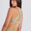 Crossback V-Neck Sports Bra in Matcha