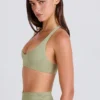 Crossback V-Neck Sports Bra in Matcha