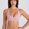 Crossback V-Neck Sports Bra in Mauve