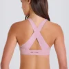 Crossback V-Neck Sports Bra in Mauve