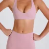 Crossback V-Neck Sports Bra in Mauve