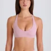 Crossback V-Neck Sports Bra in Mauve