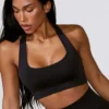 Cut Out Define Luxe Sports Bra in Black