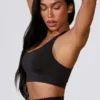 Cut Out Define Luxe Sports Bra in Black