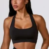 Cut Out Define Luxe Sports Bra in Black