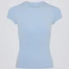 Cut-Out Longline T-Shirt in Sky