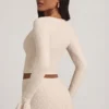 Dagny Ruffle Long-Sleeve Lace Top in Ivory