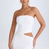 Damia Cut-Out Bandeau Mini Dress in White