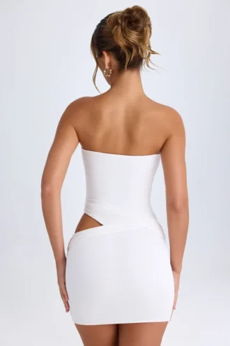 Damia Cut-Out Bandeau Mini Dress in White