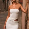 Damia Cut-Out Bandeau Mini Dress in White