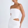 Damia Cut-Out Bandeau Mini Dress in White