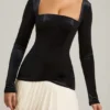 Darline Layered Pleated Corset Mini Dress in Black