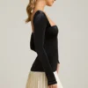Darline Layered Pleated Corset Mini Dress in Black