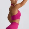 Define Luxe Halterneck Sports Bra in Berry