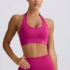 Define Luxe Halterneck Sports Bra in Berry