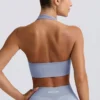Define Luxe Halterneck Sports Bra in Blue Grey
