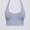 Define Luxe Halterneck Sports Bra in Blue Grey