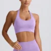 Define Luxe Halterneck Sports Bra in Lilac