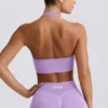 Define Luxe Halterneck Sports Bra in Lilac
