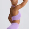 Define Luxe Halterneck Sports Bra in Lilac