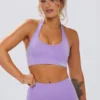 Define Luxe Halterneck Sports Bra in Lilac