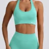 Define Luxe Halterneck Sports Bra in Mint