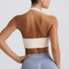 Define Luxe Halterneck Sports Bra in White