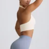 Define Luxe Halterneck Sports Bra in White