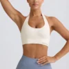 Define Luxe Halterneck Sports Bra in White