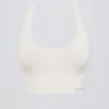 Define Luxe Halterneck Sports Bra in White